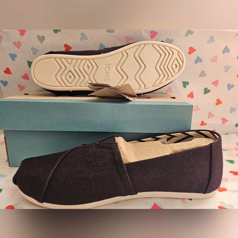 NWT Toms Women's Alpargata Recycled Cotton Canvas slip-on flats